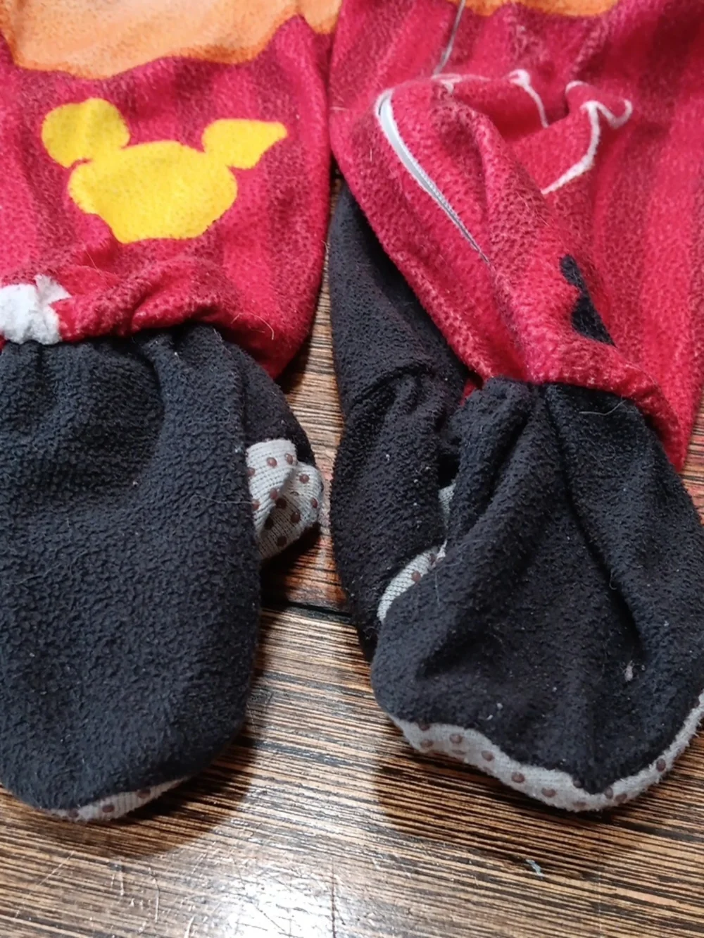 Mickey Mouse Red & Black Fleece Kids One-Piece